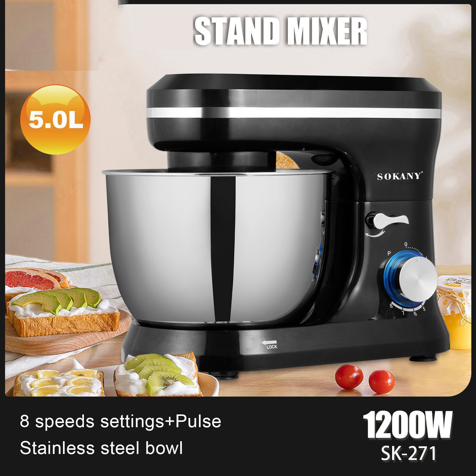 Chef's Cream Blender Stand Mixer Egg Beater - Image 5