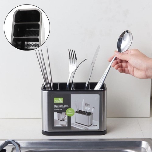 Stainless Steel Kitchen Utensil Holder, Kitchen Caddy, Utensil Organizer, Modern - Image 9