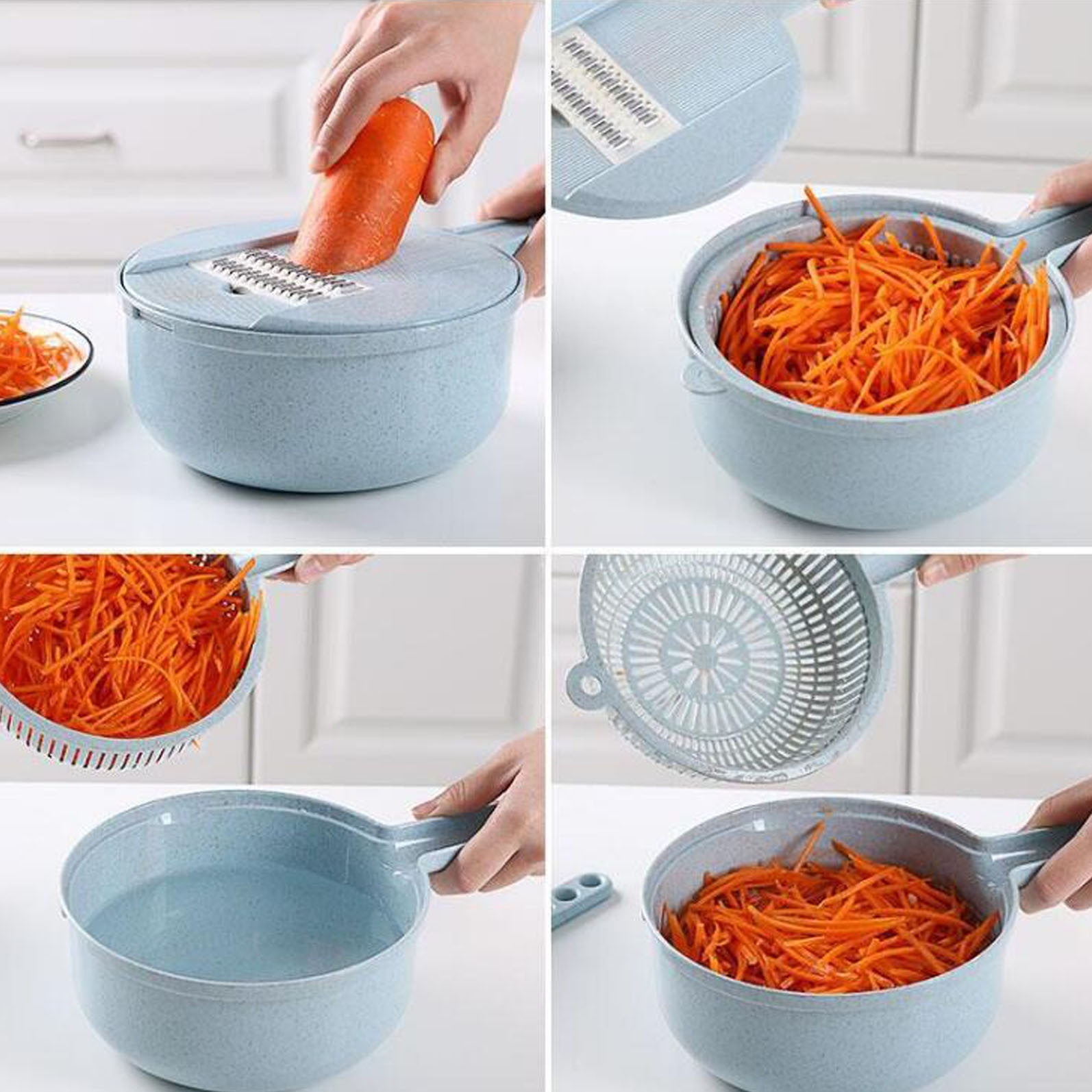 Vegetable Cutter Shredder Slicer And Vegetable-washing & Draining Basket - Image 4