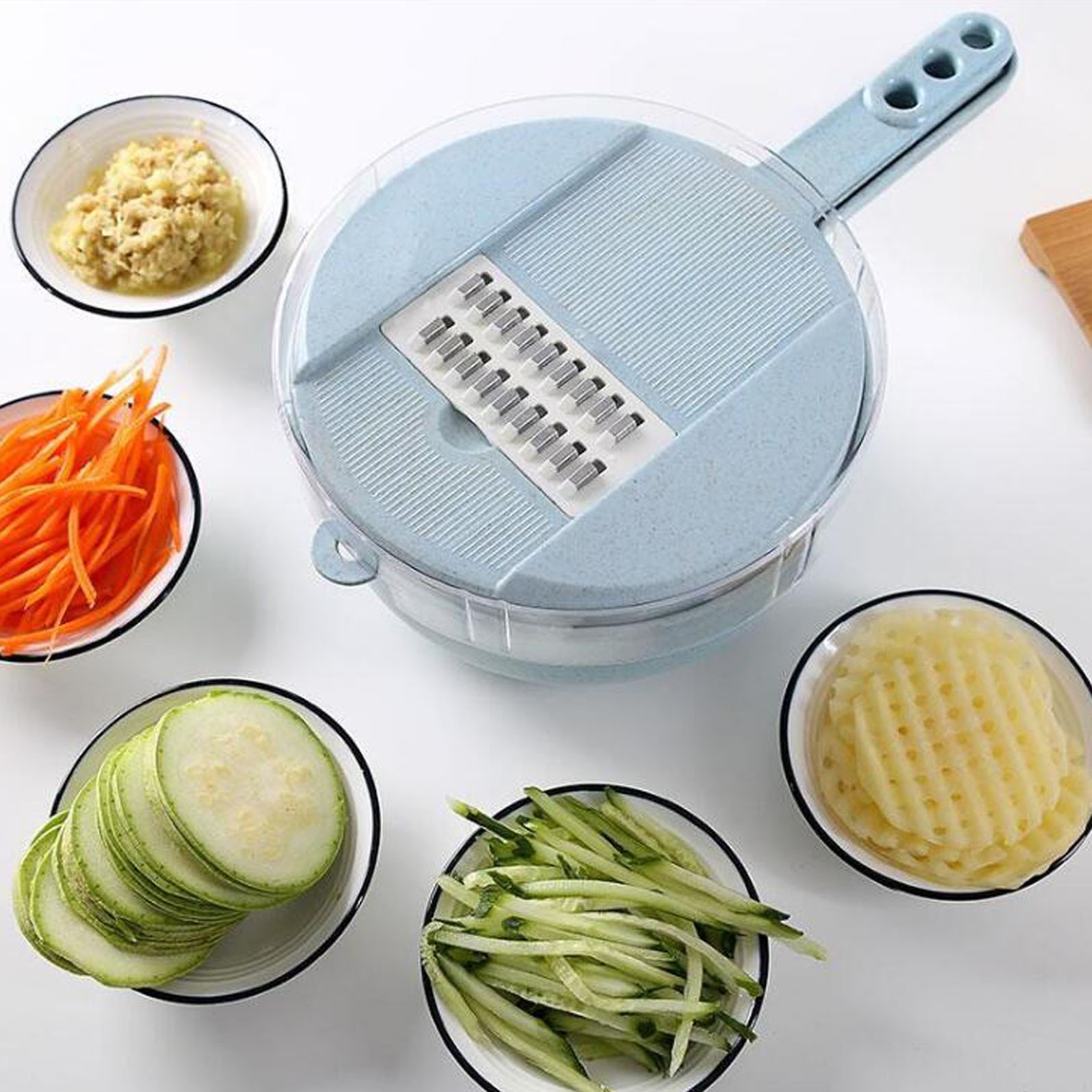 Vegetable Cutter Shredder Slicer And Vegetable-washing & Draining Basket - Image 3