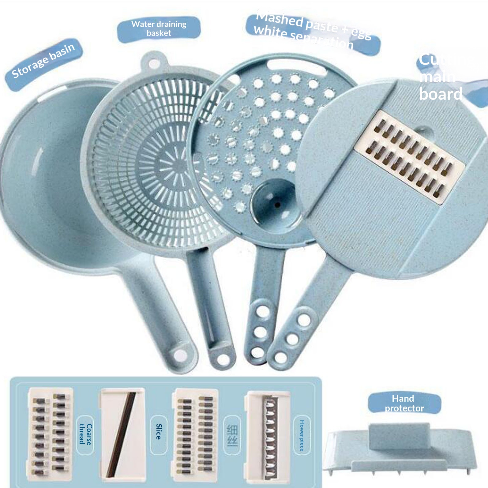 Vegetable Cutter Shredder Slicer And Vegetable-washing & Draining Basket - Image 2